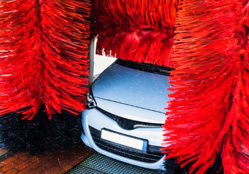 A car going through a Reverse Osmosis Car Wash in Peoria IL